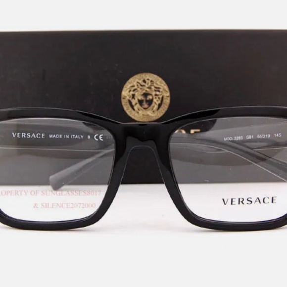 New VERSACE Eyeglass Frames 3285 Black Unisex 55mm - Picture 3 of 8